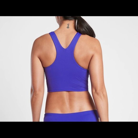 Athleta A-C Conscious Crop Bikini Top Yacht Blue Small NWT​ - Picture 7 of 7